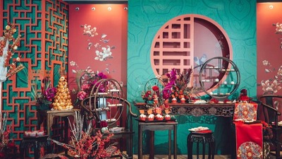 以圆代缘，饱满红绿中式婚礼