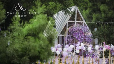 紫色神秘的莫奈花园婚礼