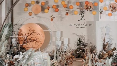 温暖而自然的暧橘色系婚礼