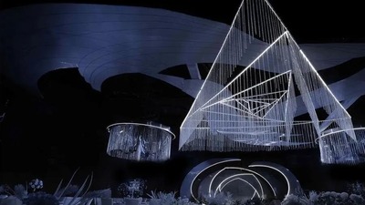 空间设计感十足的蓝白色系婚礼