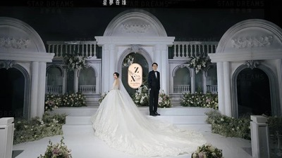 色调恬静淡雅的法式庄园风婚礼