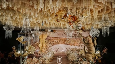 优雅中流露出浪漫艺术气息的香槟金色系婚礼