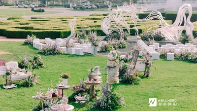 构建出莫奈花园色彩层次感的户外婚礼