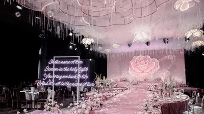 唯美浪漫的粉色系玫瑰婚礼
