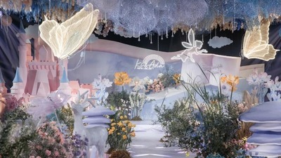 奇幻又浪漫的粉蓝色系迪士尼城堡主题婚礼