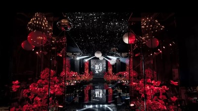 又酷又时髦的红黑色系婚礼