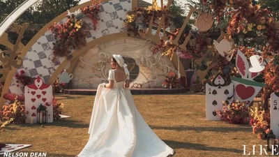 如同误入了爱丽丝梦游仙境的童话风户外婚礼