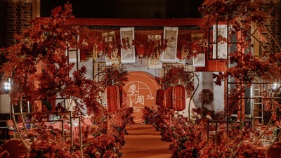 热烈大气且端庄稳重的胭脂红色系中式婚礼