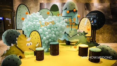 以恐龙为设计灵感色彩缤纷又有活力的宝宝宴