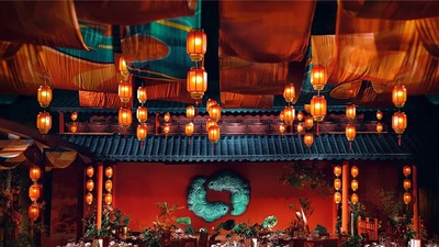 再现了古代庭院美景写实而又大气的中式婚礼