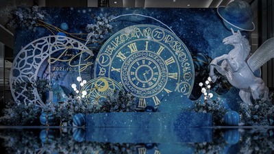 一场清澈壮阔的深蓝色系星空主题婚礼