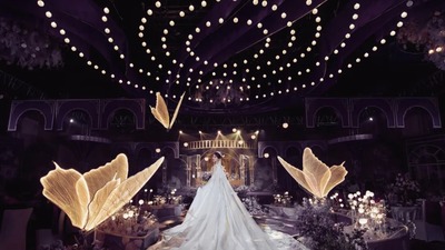 以莫奈作品为设计灵感梦幻浪漫的紫色系婚礼